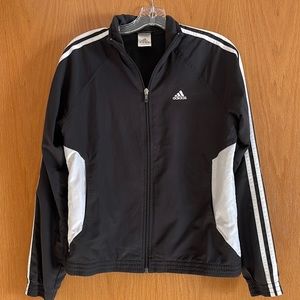Adidas Lightweight Black/White Jacket, Size M.